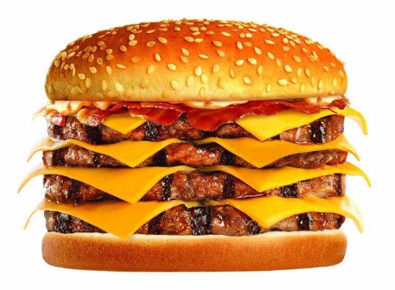 how many calories in a burger king quad stacker
