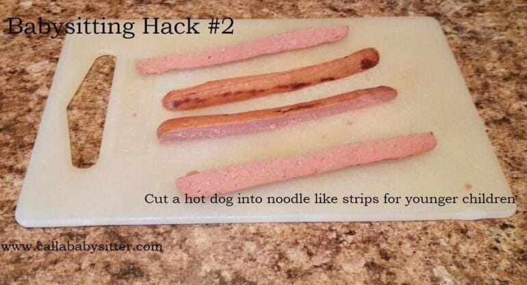 how to cut hot dog for baby

