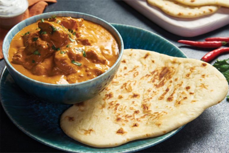 how to eat butter chicken with naan
